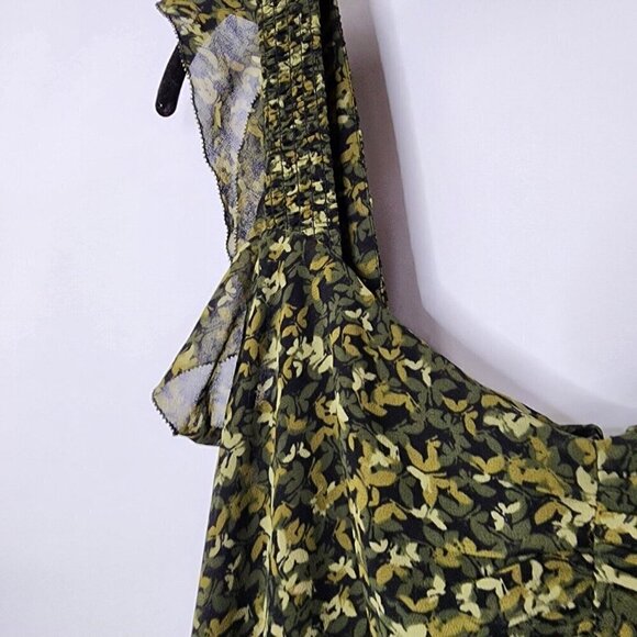 Michael Kors Black Ivy Midi Dress Babydoll Y2k 90s Style Ruffle size 6 - Picture 6 of 11